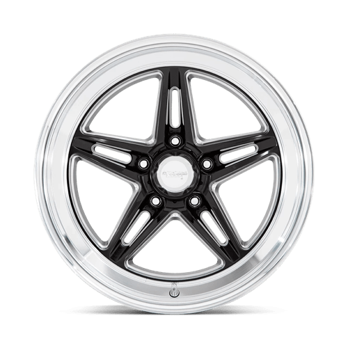 American Racing Vintage | VN514 GROOVE | 18.0x8.00 | 5X114.3 | 0 | GLOSS BLACK W/ DIAMOND CUT LIP