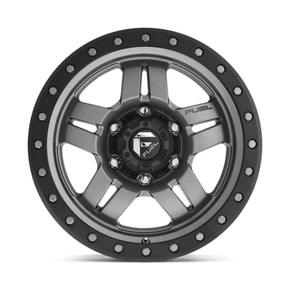 Fuel 1PC | D558 ANZA | 16.0x8.00 | 6X139.7 | 1 | MATTE GUNMETAL BLACK BEAD RING
