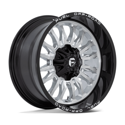 Fuel 1PC | D798 ARC | 20.0x10.00 | 6X135/6X139.7 | -18 | SILVER BRUSH FACE W/ BLK LIP
