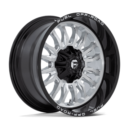 Fuel 1PC | D798 ARC | 20.0x10.00 | 6X135/6X139.7 | -18 | SILVER BRUSH FACE W/ BLK LIP