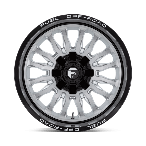 Fuel 1PC | D798 ARC | 20.0x10.00 | 6X135/6X139.7 | -18 | SILVER BRUSH FACE W/ BLK LIP