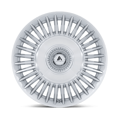 Asanti Black | AB040 TIARA | 22.0x9.00 | 5X112/5X120 | 27 | GLOSS SILVER BRIGHT MACH FACE