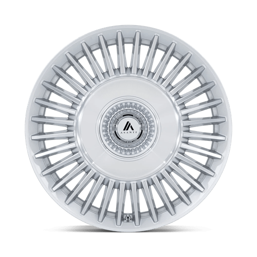 Asanti Black | AB040 TIARA | 22.0x10.50 | 5X108/5X114.3 | 45 | GLOSS SILVER BRIGHT MACH FACE