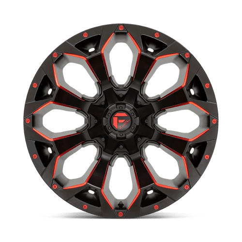Fuel 1PC | D787 ASSAULT | 17.0x9.00 | 5X114.3/5X127 | -12 | MATTE BLACK RED MILLED
