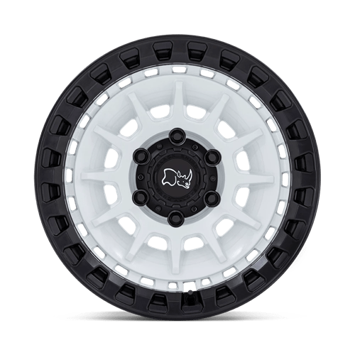 Black Rhino Hard Alloys | BARRAGE | 17.0x8.50 | 6X135 | -10 | GLOSS WHITE ON MATTE BLACK
