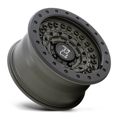 Black Rhino Hard Alloys | BARRICADE | 18.0x9.00 | 6X139.7 | 0 | OLIVE DRAB GREEN W/ BLK ROCK