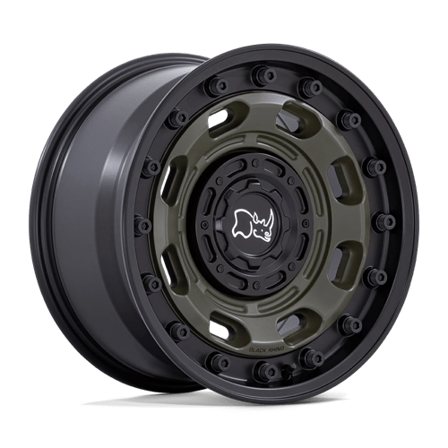 Black Rhino Hard Alloys | ATLAS | 17.0x8.50 | 6X135/6X139.7 | -10 | OLIVE DRAB GREEN W/ BLACK LIP