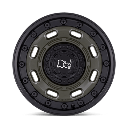 Black Rhino Hard Alloys | ATLAS | 17.0x8.50 | 6X135/6X139.7 | -10 | OLIVE DRAB GREEN W/ BLACK LIP