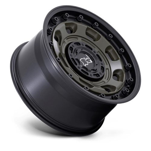 Black Rhino Hard Alloys | ATLAS | 17.0x8.00 | BLANK | 38 | OLIVE DRAB GREEN W/ BLACK LIP