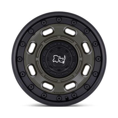 Black Rhino Hard Alloys | ATLAS | 17.0x8.00 | 5X114.3/5X127 | 38 | OLIVE DRAB GREEN W/ BLACK LIP
