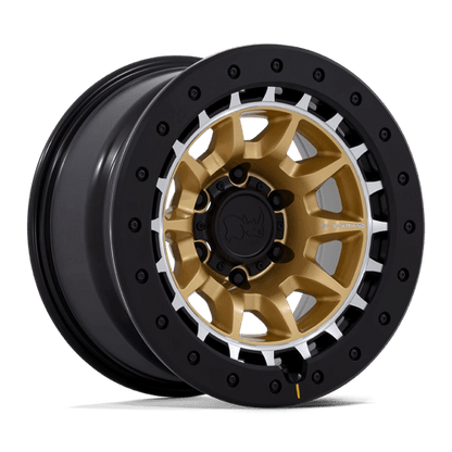 Black Rhino Hard Alloys | BR016 TUSK | 17.0x8.50 | 6X114.3 | -10 | MATTE GOLD W/ MACHINED RING