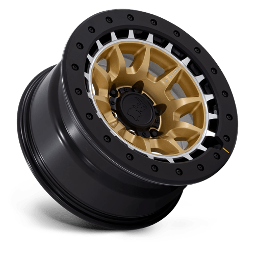 Black Rhino Hard Alloys | BR016 TUSK | 17.0x8.50 | 6X114.3 | 0 | MATTE GOLD W/ MACHINED RING