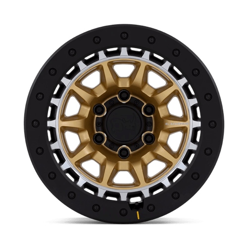 Black Rhino Hard Alloys | BR016 TUSK | 17.0x8.50 | 6X114.3 | -10 | MATTE GOLD W/ MACHINED RING