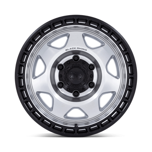 Black Rhino Hard Alloys | BR018 VOYAGER | 17.0x8.50 | 6X120 | -10 | SILVER MACHINED W/ M-BLACK LIP