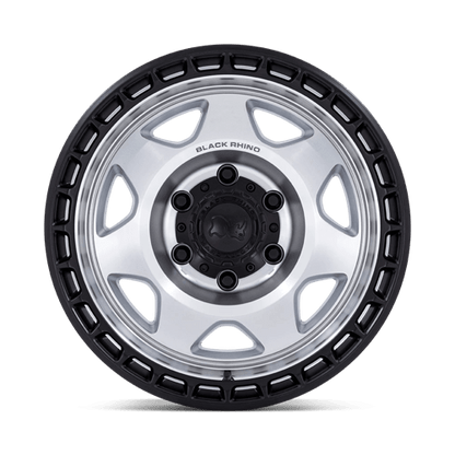 Black Rhino Hard Alloys | BR018 VOYAGER | 17.0x8.50 | 6X120 | -10 | SILVER MACHINED W/ M-BLACK LIP