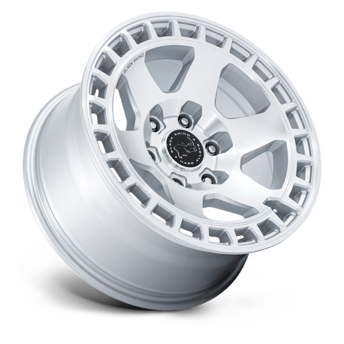 Black Rhino Hard Alloys | BR022 BAHARI | 17.0x9.00 | 6X139.7 | 40 | GLOSS SILVER W/ MACHINED FACE