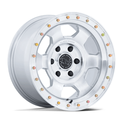 Black Rhino Hard Alloys | BR029 TROOPER | 17.0x8.50 | 6X139.7 | 0 | GLOSS SILVER W/ MACHINED FACE