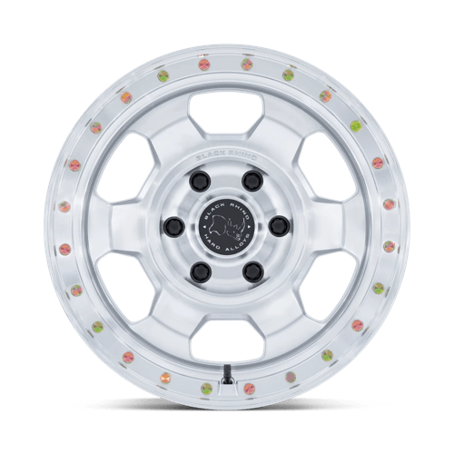 Black Rhino Hard Alloys | BR029 TROOPER | 17.0x8.50 | 6X139.7 | 0 | GLOSS SILVER W/ MACHINED FACE