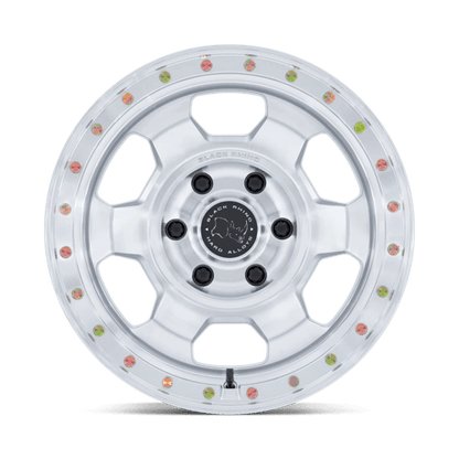 Black Rhino Hard Alloys | BR029 TROOPER | 17.0x8.50 | 5X130 | 25 | GLOSS SILVER W/ MACHINED FACE