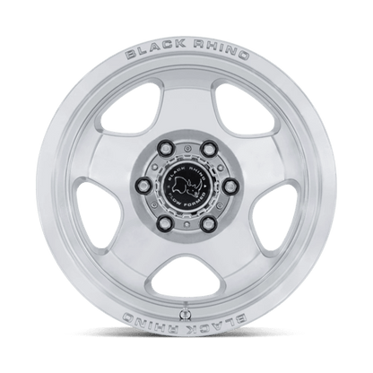 Black Rhino Hard Alloys | BR031 SOL | 17.0x8.00 | 6X114.3 | 38 | GLOSS SILVER W/ MACHINED FACE
