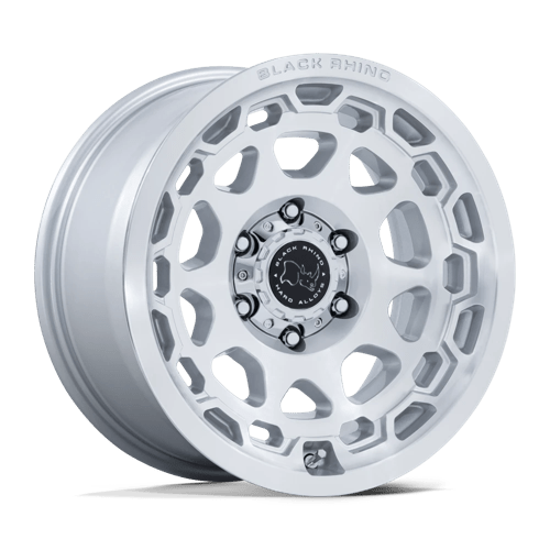 Black Rhino Hard Alloys | BR026 CONGO | 17.0x8.50 | 5X127 | 25 | GLOSS SILVER W/ MACHINED FACE