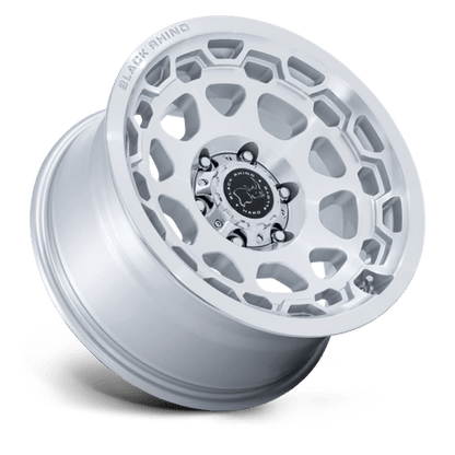 Black Rhino Hard Alloys | BR026 CONGO | 17.0x8.50 | 5X114.3 | 35 | GLOSS SILVER W/ MACHINED FACE