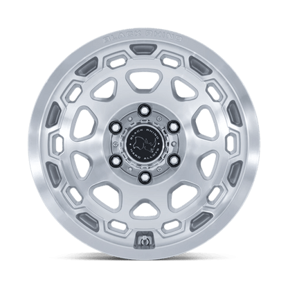Black Rhino Hard Alloys | BR026 CONGO | 17.0x8.50 | 6X135 | 35 | GLOSS SILVER W/ MACHINED FACE