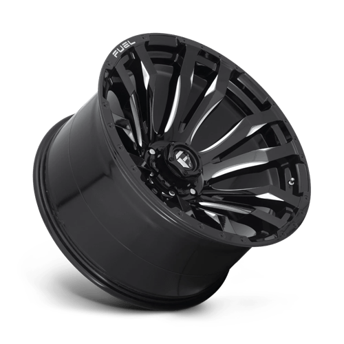 Fuel 1PC | D673 BLITZ | 22.0x12.00 | 6X139.7 | -44 | GLOSS BLACK MILLED