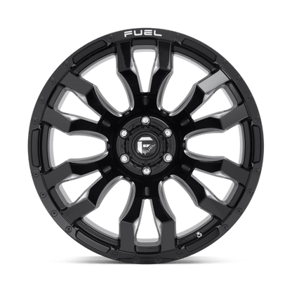 Fuel 1PC | D673 BLITZ | 22.0x12.00 | 6X139.7 | -44 | GLOSS BLACK MILLED
