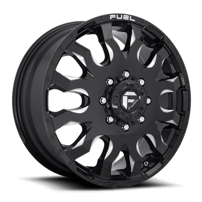 Fuel 1PC | D673 BLITZ | 20.0x8.25 | 8X165.1 | 105 | GLOSS BLACK MILLED