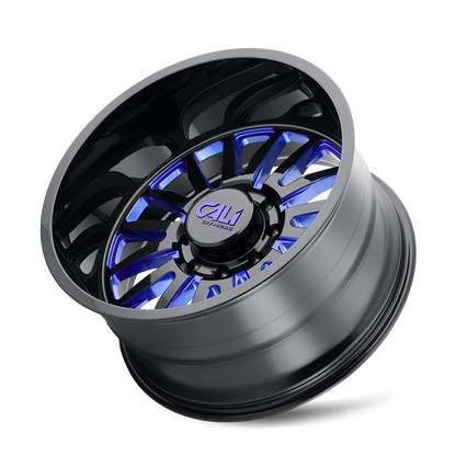 CALI OFF-ROAD SUMMIT GLOSS BLACK MILLED PRISM BLUE | 22x12 | 5x139.7 | -51mm | 9110-22285BTB