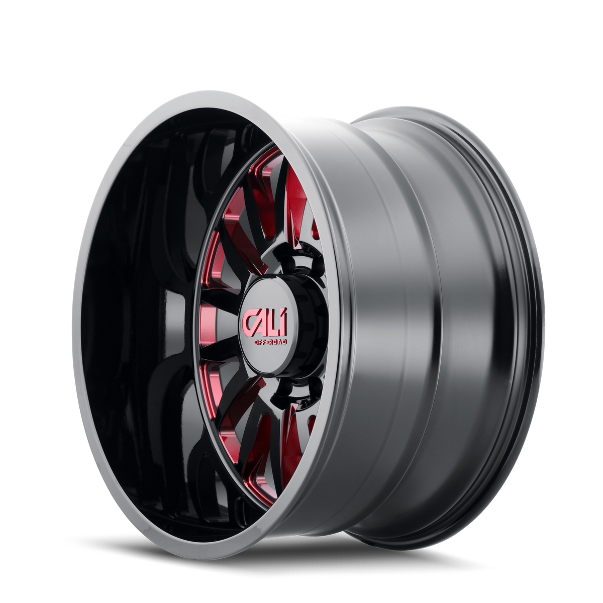CALI OFF-ROAD SUMMIT GLOSS BLACK MILLED PRISM RED | 20x10 | 8-180 | -25mm | 9110-2178BTR