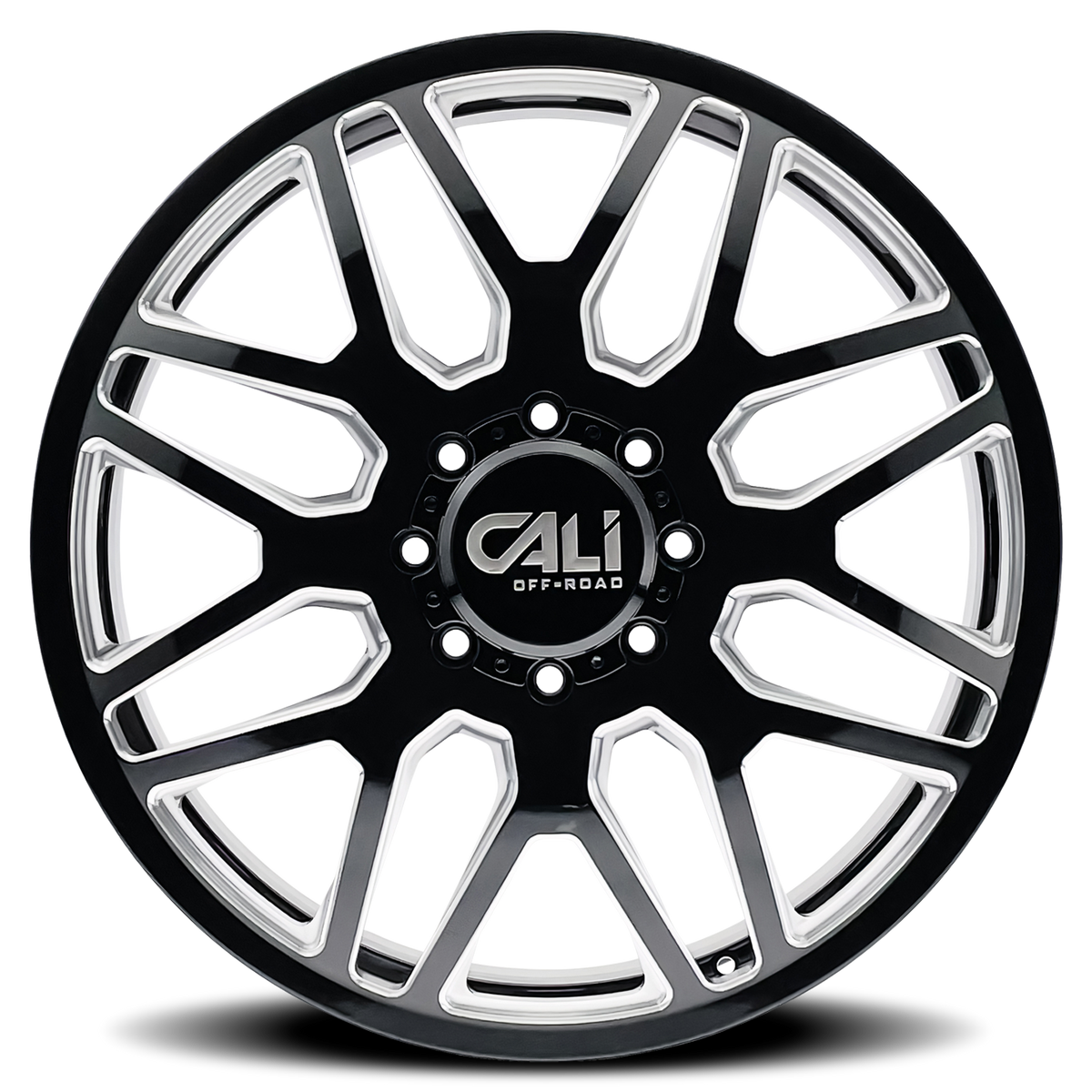 CALI OFF-ROAD INVADER DUALLY GLOSS BLACK MILLED | 22x8.25 | 8x165.1 | -232mm | 9115D-22881BMR232