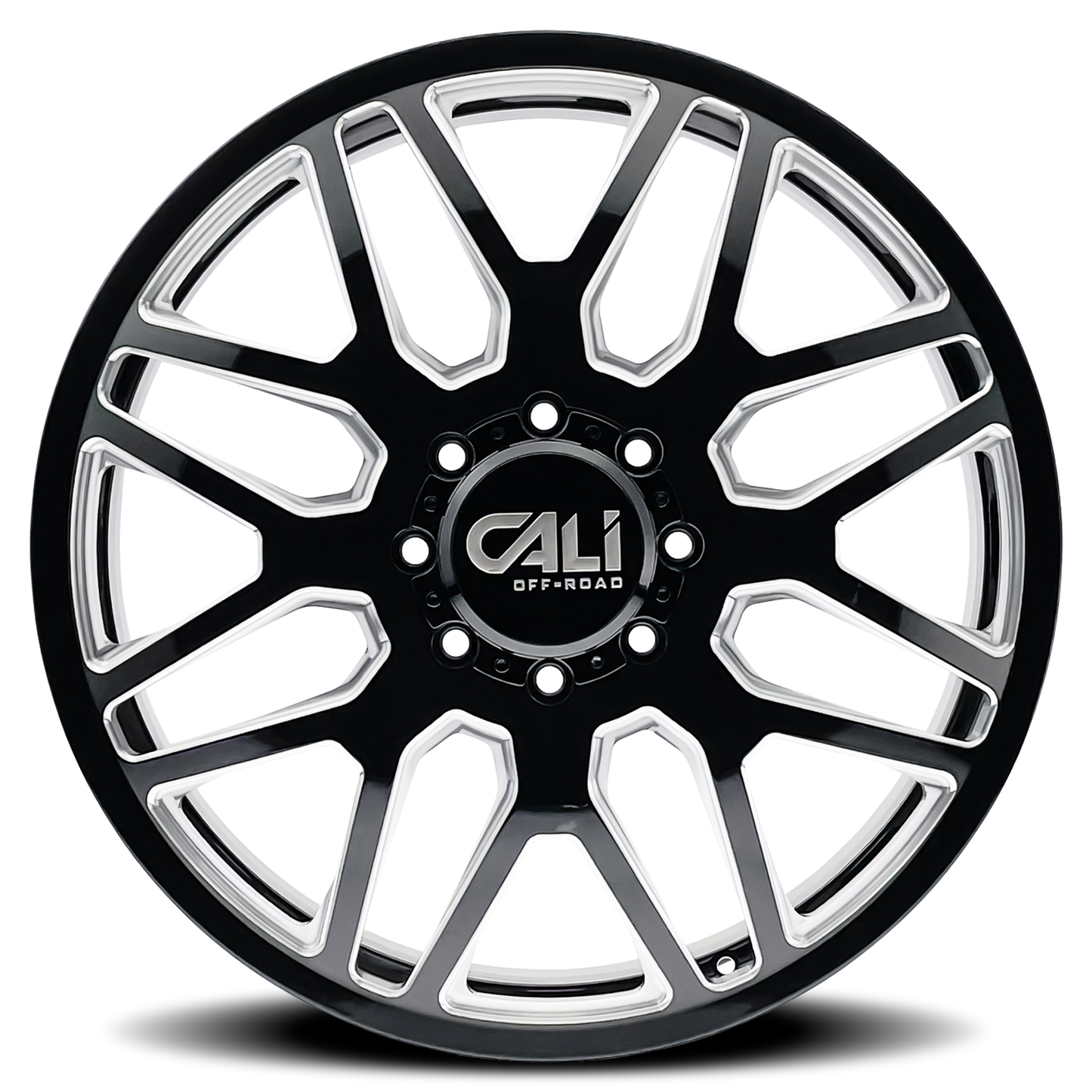 CALI OFF-ROAD INVADER DUALLY GLOSS BLACK MILLED | 22x8.25 | 8x210 | -192mm | 9115D-22879BMR192