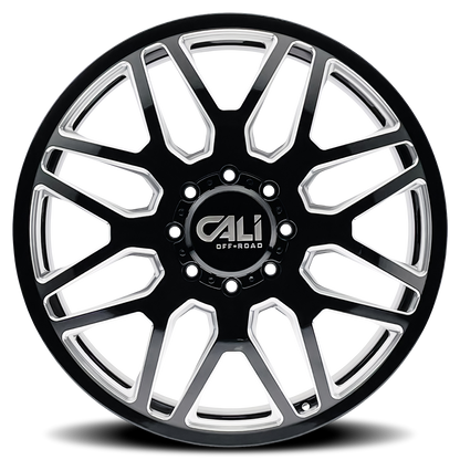 CALI OFF-ROAD INVADER DUALLY GLOSS BLACK MILLED | 22x8.25 | 8x210 | -192mm | 9115D-22879BMR192