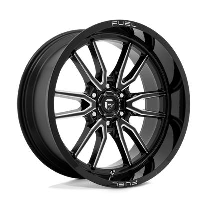 Fuel 1PC | D761 CLASH | 22.0x10.00 | 6X139.7 | -18 | GLOSS BLACK MILLED