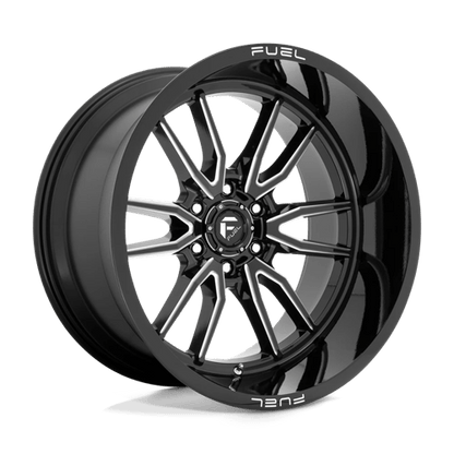Fuel 1PC | D761 CLASH | 22.0x12.00 | 6X139.7 | -44 | GLOSS BLACK MILLED