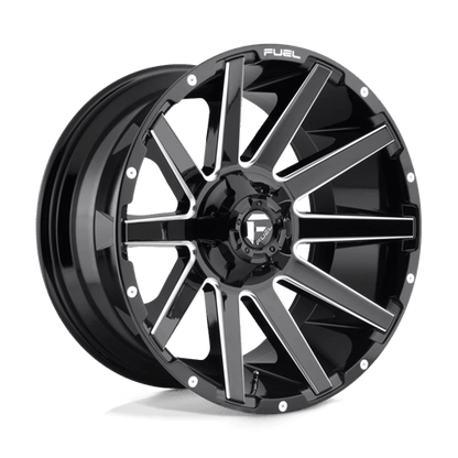 Fuel 1PC | D615 CONTRA | 22.0x10.00 | 8X180 | -18 | GLOSS BLACK MILLED