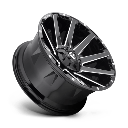 Fuel 1PC | D615 CONTRA | 20.0x10.00 | 8X180 | -18 | GLOSS BLACK MILLED