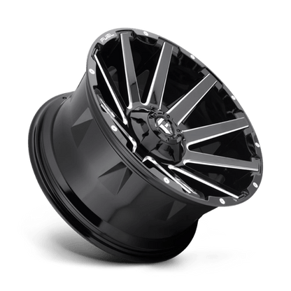 Fuel 1PC | D615 CONTRA | 20.0x10.00 | 8X180 | -18 | GLOSS BLACK MILLED