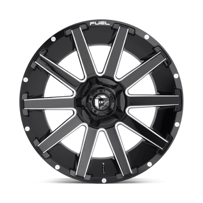 Fuel 1PC | D615 CONTRA | 20.0x9.00 | 8X165.1 | 20 | GLOSS BLACK MILLED