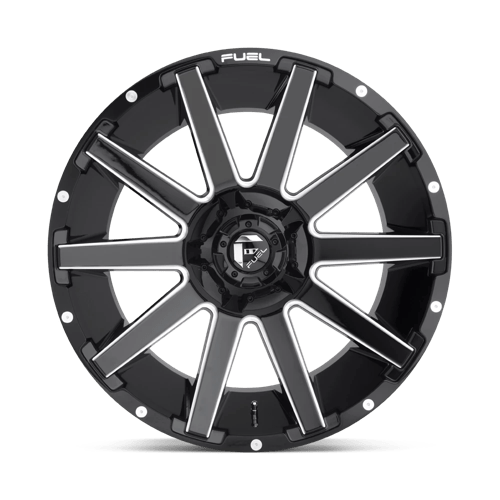 Fuel 1PC | D615 CONTRA | 22.0x10.00 | 8X170 | -18 | GLOSS BLACK MILLED