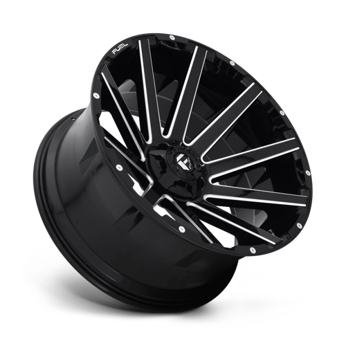 Fuel 1PC | D615 CONTRA | 24.0x12.00 | 6X135/6X139.7 | -44 | GLOSS BLACK MILLED