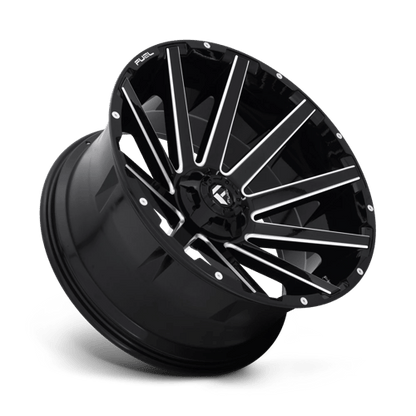 Fuel 1PC | D615 CONTRA | 24.0x12.00 | 6X135/6X139.7 | -44 | GLOSS BLACK MILLED
