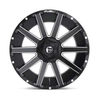 Fuel 1PC | D616 CONTRA | 20.0x9.00 | 6X135/6X139.7 | 2 | MATTE BLACK MILLED