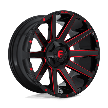 Fuel 1PC | D643 CONTRA | 20.0x10.00 | 6X135/6X139.7 | -19 | GLOSS BLACK RED TINTED CLEAR