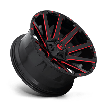 Fuel 1PC | D643 CONTRA | 22.0x12.00 | 5X114.3/5X127 | -44 | GLOSS BLACK RED TINTED CLEAR