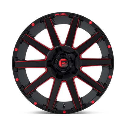 Fuel 1PC | D643 CONTRA | 20.0x9.00 | 5X114.3/5X127 | 1 | GLOSS BLACK RED TINTED CLEAR