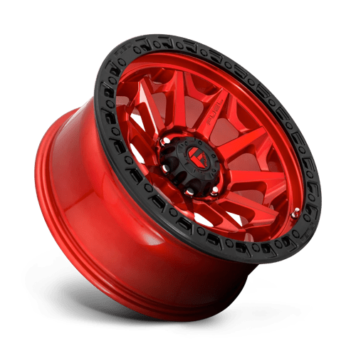 Fuel 1PC | D695 COVERT | 17.0x9.00 | 5X127 | -12 | CANDY RED BLACK BEAD RING