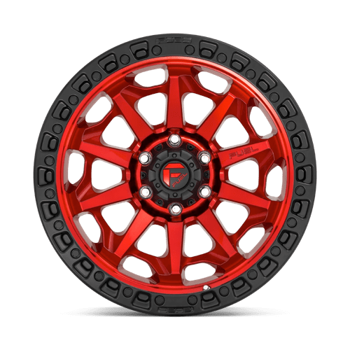 Fuel 1PC | D695 COVERT | 16.0x8.00 | 6X139.7 | 1 | CANDY RED BLACK BEAD RING